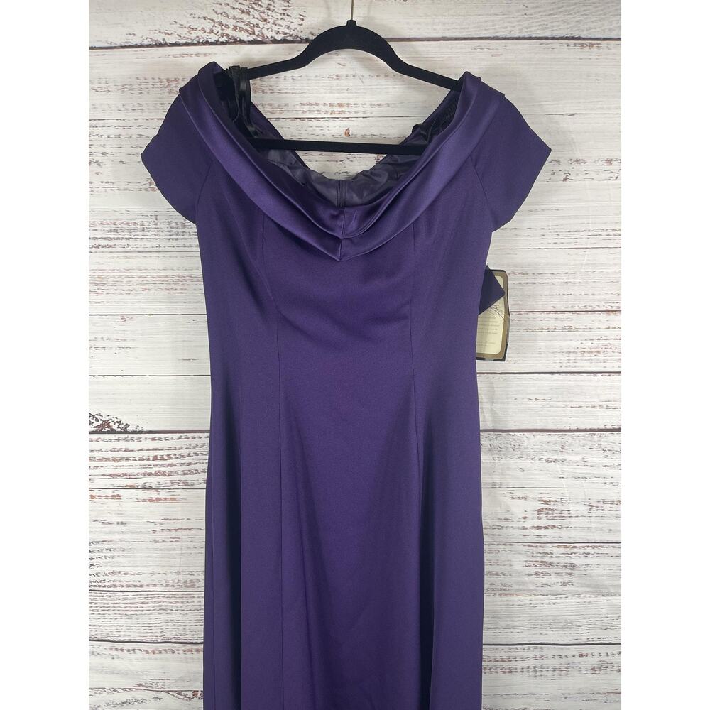 Von Bramlett Dress Women's SZ 6 Purple Off Shoulder Evening Gown Formal Made USA - Picture 4 of 10
